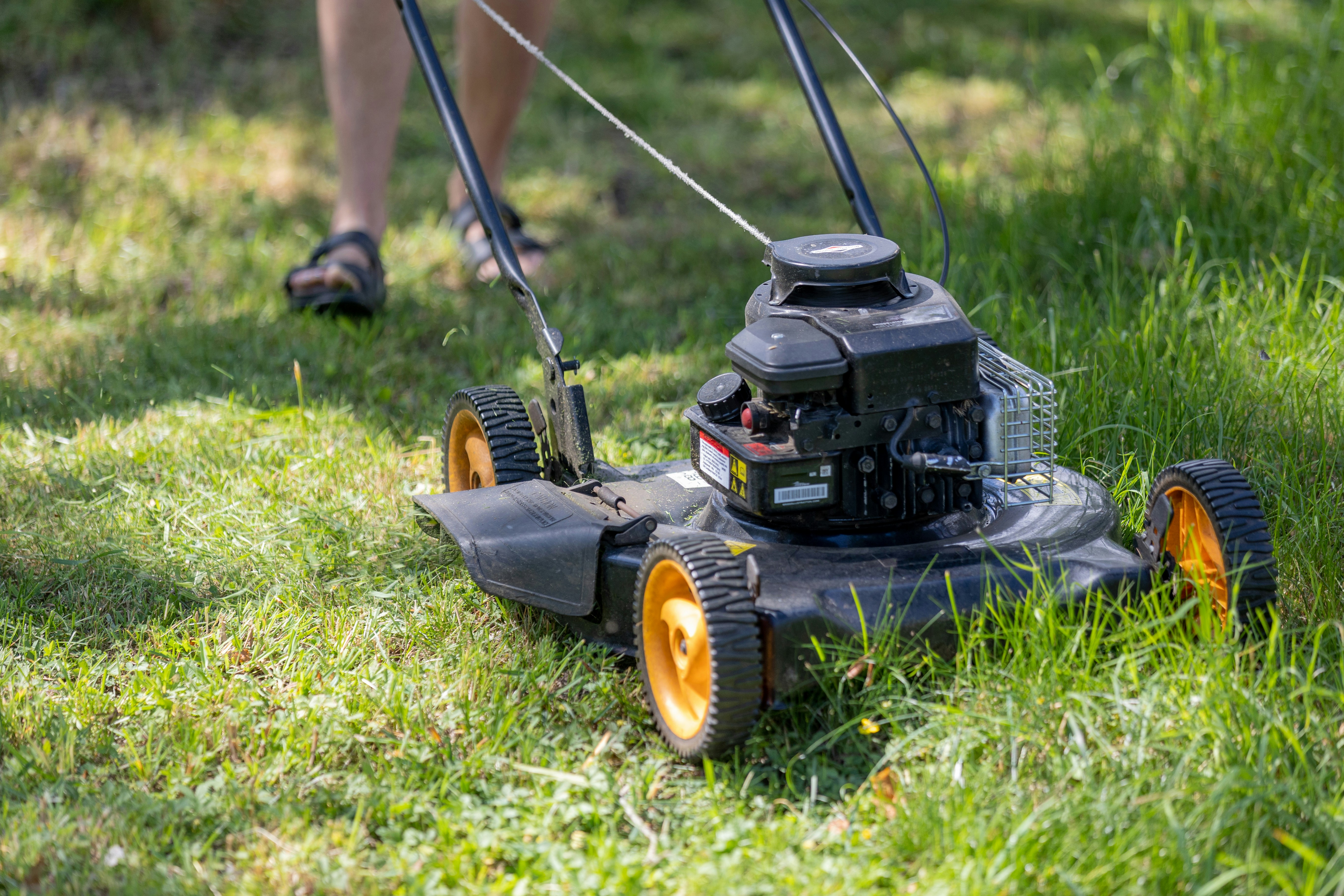 Professional lawn care team working on beautiful Ottawa property